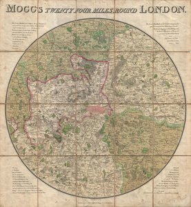 Mapa de Mogg de Veinticuatro Millas Alrededor de Londres de Unbekannt Unbekannt